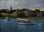 Waterfront Scene with Town