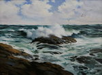 Heavy Surf with Gulls