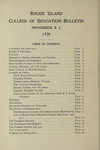 Rhode Island College of Education Bulletin, 1920 by Rhode Island College