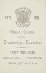 Commencement Program 1887 by Rhode Island College and Rhode Island Normal School