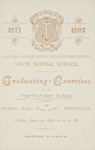 Commencement Program 1892 by Rhode Island College and Rhode Island Normal School