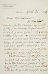 Letter to Joseph Peace Hazard, 1886-04-20