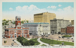 Central Fire Station, Post Office and R.I. Trust Co., From the Mall, Providence, R. I. by C. T. American Art Colored